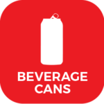 icon of a beverage can on a red background