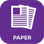 icon of a newspaper on purple background